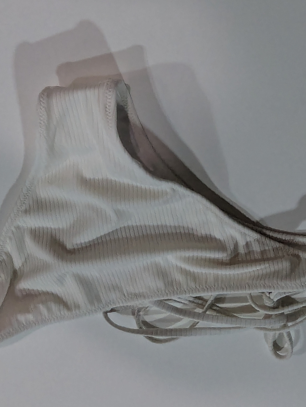 Shade & Shore White Ribbed String Bikini Bottom - Picture 4 of 4